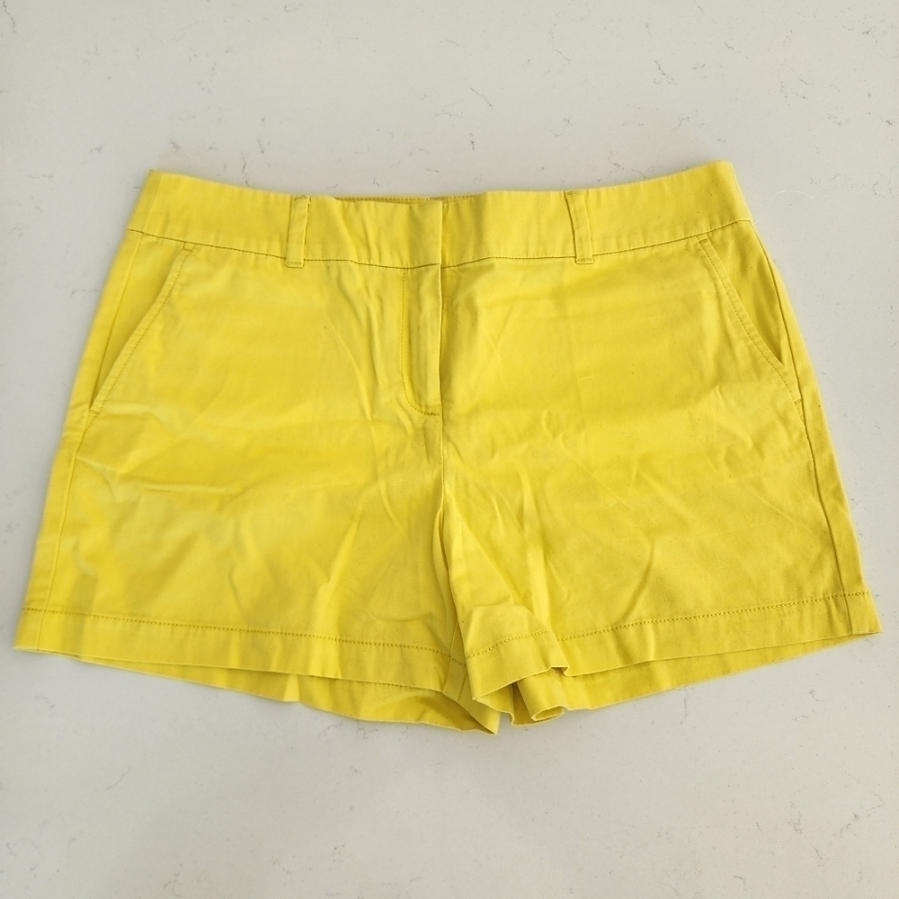 ANN TAYLOR LOFT BRIGHT YELLOW 4" INSEAM CASUAL SUMMER CHINO SHORTS Women's 10